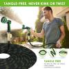imageNonExpandable Garden Hose 100 ft Ultra Lightweight ampamp Flexible Water Hose With 10Pattern Spray Nozzle Full Length LeakProof Design HighDensity Fabric ampamp ShutOff Valve Hose StrapsGreenTwill Pro