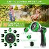 imageNonExpandable Garden Hose 100 ft Ultra Lightweight ampamp Flexible Water Hose With 10Pattern Spray Nozzle Full Length LeakProof Design HighDensity Fabric ampamp ShutOff Valve Hose StrapsGreenTwill Pro