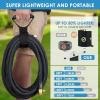 imageNonExpandable Garden Hose 100 ft Ultra Lightweight ampamp Flexible Water Hose With 10Pattern Spray Nozzle Full Length LeakProof Design HighDensity Fabric ampamp ShutOff Valve Hose StrapsBlueCrossover Pro