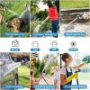 imageNonExpandable Garden Hose 100 ft Ultra Lightweight ampamp Flexible Water Hose With 10Pattern Spray Nozzle Full Length LeakProof Design HighDensity Fabric ampamp ShutOff Valve Hose StrapsBlueCrossover Pro