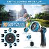imageNonExpandable Garden Hose 100 ft Ultra Lightweight ampamp Flexible Water Hose With 10Pattern Spray Nozzle Full Length LeakProof Design HighDensity Fabric ampamp ShutOff Valve Hose StrapsBlueCrossover Pro