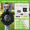 imageNonExpandable Garden Hose 50 ft Ultra Lightweight ampamp Flexible Water Hose With 10Pattern Spray Nozzle Full Length LeakProof Design HighDensity Fabric ampamp ShutOff Valve Hose StrapsGreenTwill Pro