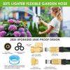 imageNonExpandable Garden Hose 75 ft Ultra Lightweight ampamp Flexible Water Hose With 10Pattern Spray Nozzle Full Length LeakProof Design HighDensity Fabric ampamp ShutOff Valve Hose Straps