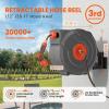 image3rd Generation Retractable Garden Hose 155 ft x 12 inch Heavy Duty WallMounted Hose Reels 180 Swivel Automatic Slow Return Any Length Lock 9 Pattern Nozzle UV Resistant Black12in 130FT65FTB