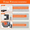 image3rd Generation Retractable Garden Hose 155 ft x 12 inch Heavy Duty WallMounted Hose Reels 180 Swivel Automatic Slow Return Any Length Lock 9 Pattern Nozzle UV Resistant Black12in 100FT65FTB
