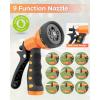 imageAyleid Retractable Garden Hose Reel12 in x 65 ft Wall Mounted Hose Reel with 9 Function Sprayer Nozzle Any Length LockSlow Return SystemWall Mounted180Swivel Bracket GreyBblack