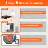imageUpgraded Retractable Garden Hose Reel 12quot x 155 ft Pro 180 Swivel Metal Bracket Automatic Retract Heavy Duty Hose Reels Wall Mount Any Length Lock 9 Pattern Nozzle Garden Watering12 130FT Metal Bracket