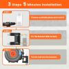 imageUpgraded Retractable Garden Hose Reel 12quot x 155 ft Pro 180 Swivel Metal Bracket Automatic Retract Heavy Duty Hose Reels Wall Mount Any Length Lock 9 Pattern Nozzle Garden Watering58in 90FT65FTB