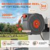 imageUpgraded Retractable Garden Hose Reel 12quot x 155 ft Pro 180 Swivel Metal Bracket Automatic Retract Heavy Duty Hose Reels Wall Mount Any Length Lock 9 Pattern Nozzle Garden Watering58in 115FT65FTB