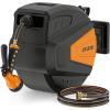 imageAyleid Retractable Garden Hose Reel12 in x 65 ft Wall Mounted Hose Reel with 9 Function Sprayer Nozzle Any Length LockSlow Return SystemWall Mounted180Swivel Bracket GreyBblack