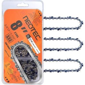 imageNEOTEC 8 Inch Chainsaw Chain 38quot LP Pitch 043quot Gauge 33DL  Fits Ryobi P4360P4361P5452 Greenworks 20142 Milwaukee M18 FUEL 3004 Worx WG349WG3499 Poulan 810 EPT and More  R333 Chains8 33DL 38LP 0050