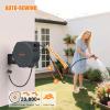 imageNEOTEC Retractable Garden Hose Reel 12 inch x 130ft  Wall Mounted Heavy Duty Hose Reel with 34 Inch Brass Fittings ampamp 9Pattern Nozzle  Auto Rewind System Any Length Lock 180 Swivel Bracket12in 150FT65 FT