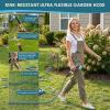 image:imageGarden Hose 25 ft NonExpandable  Ultra Lightweight Super Flexible amp KinkFree Water Hose with ShutOff Valve 10Pattern Nozzle amp Holder Leakproof Heavy Duty Hose for Yard Outdoor BlueBlue