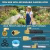 image:imageGarden Hose 25 ft NonExpandable  Ultra Lightweight Super Flexible amp KinkFree Water Hose with ShutOff Valve 10Pattern Nozzle amp Holder Leakproof Heavy Duty Hose for Yard Outdoor BlueBlue